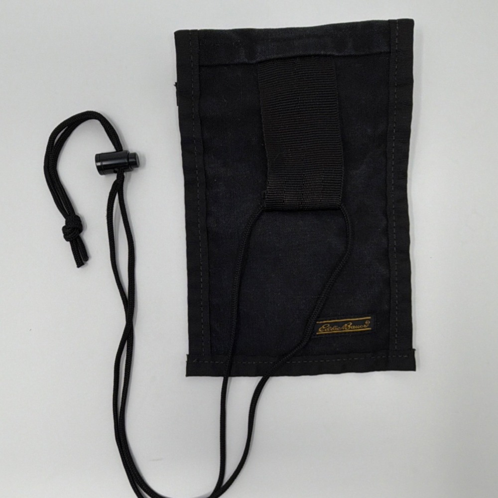 Eddie Bauer Utility Neck Pouch Belt Loop Two Pocket Black Khaki - Picture 9 of 12